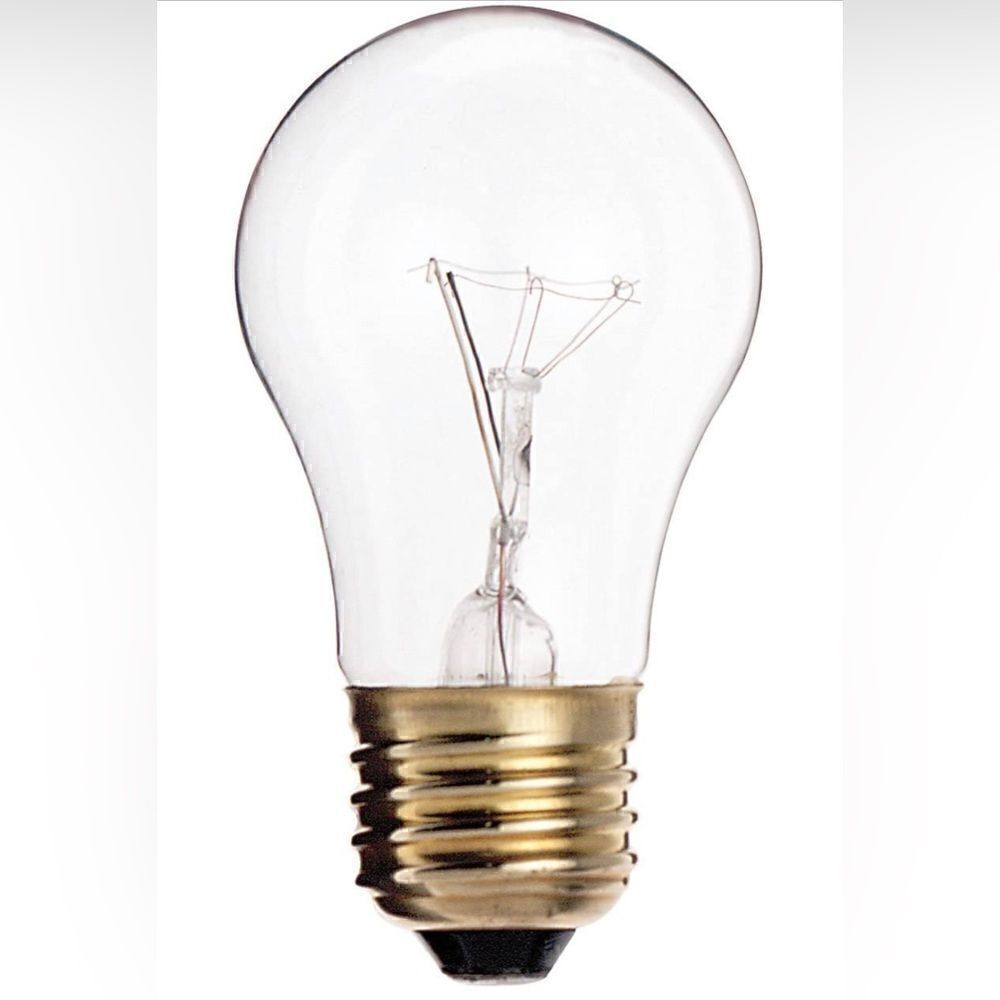 Satco S3814 130V Medium Base 25-Watt A15 Light Bulb, Clear-5 bulbs 💡💡💡💡💡